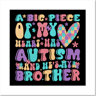 Autistic Brother Autism Awareness Gift for Birthday, Mother's Day, Thanksgiving, Christmas Posters and Art